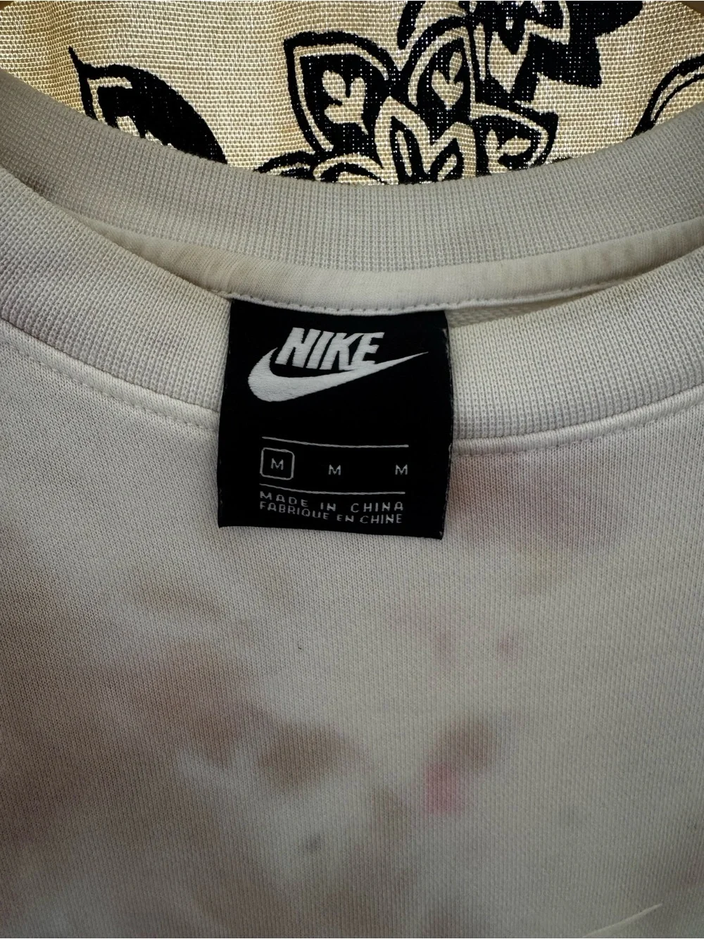 Nike Tie-Dye Crewneck Sweatshirt — Lavender, Pink, Light Brown & Teal Accents